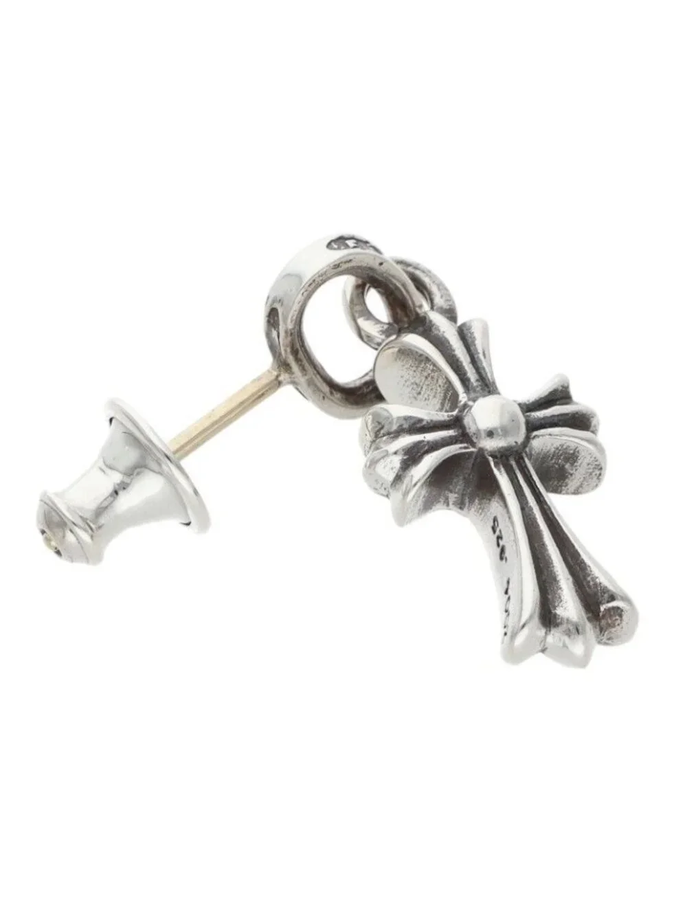 Chrome Hearts Bby Pprchn Baby Fat Drop Silver Earrings